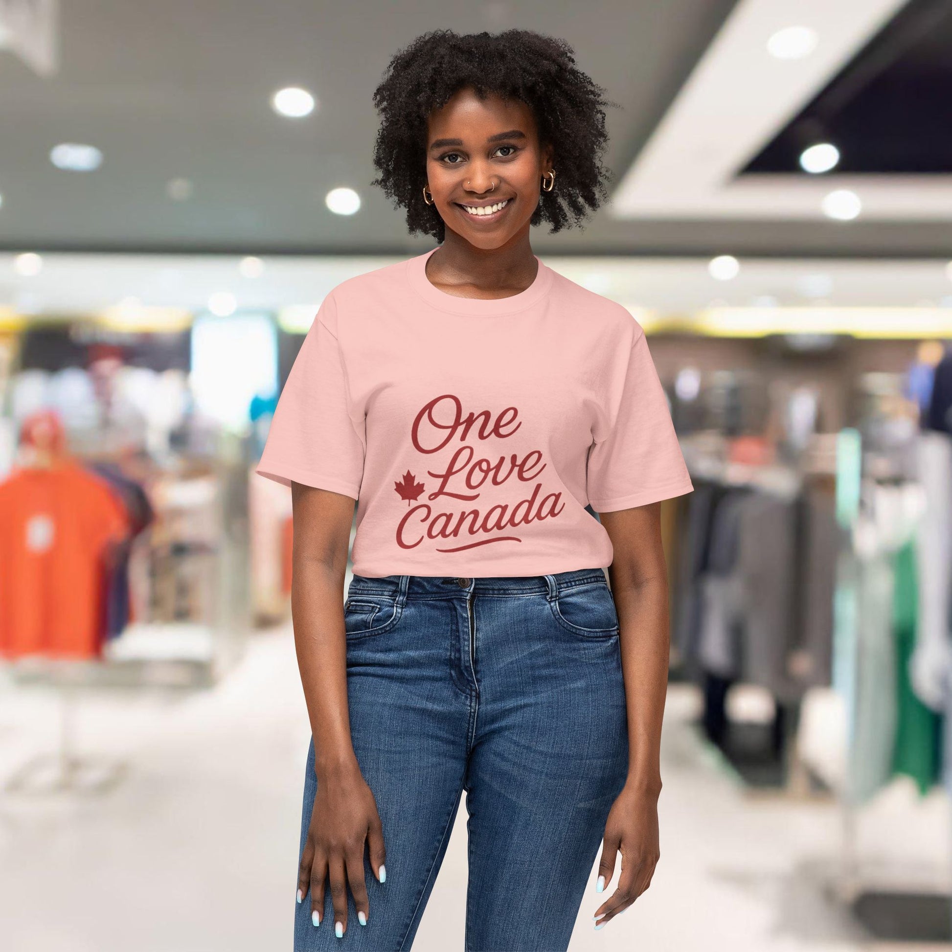 Love Canada Unisex T-shirt, Canadian Pride Tee, Heart Maple Leaf Shirt - OneLoveCanada