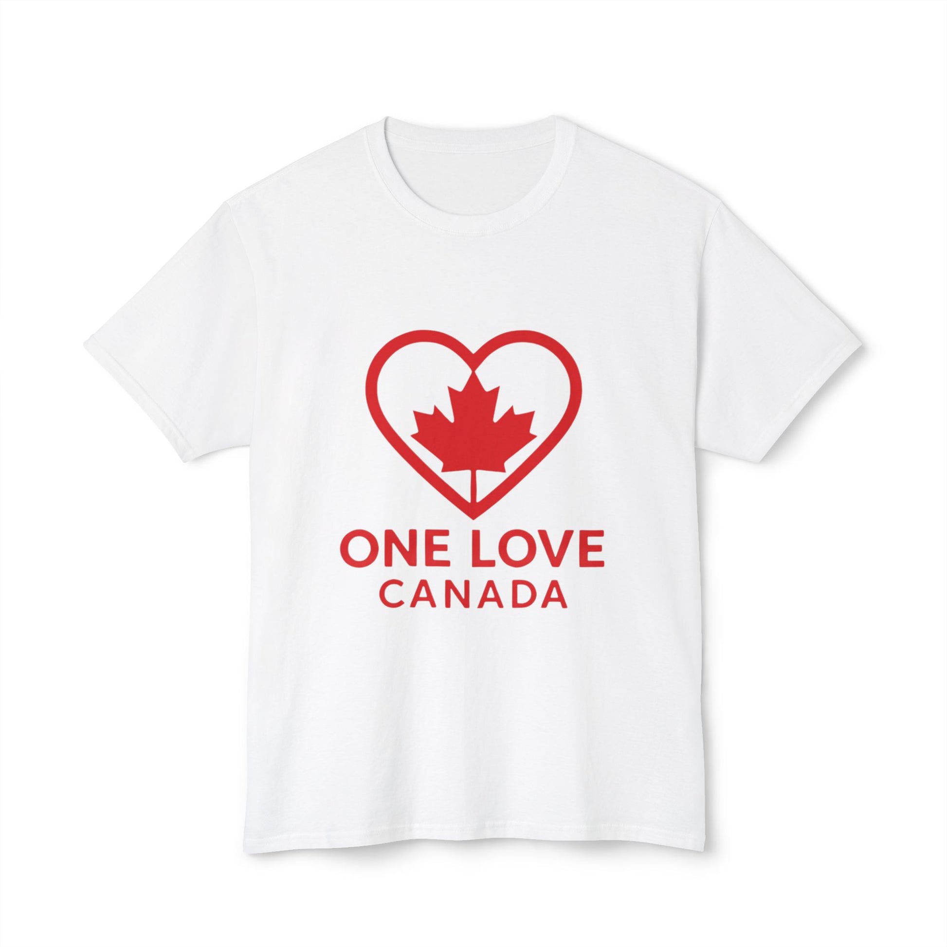 Love Canada Unisex T-shirt, Canadian Pride Tee, Heart Maple Leaf Shirt - OneLoveCanada