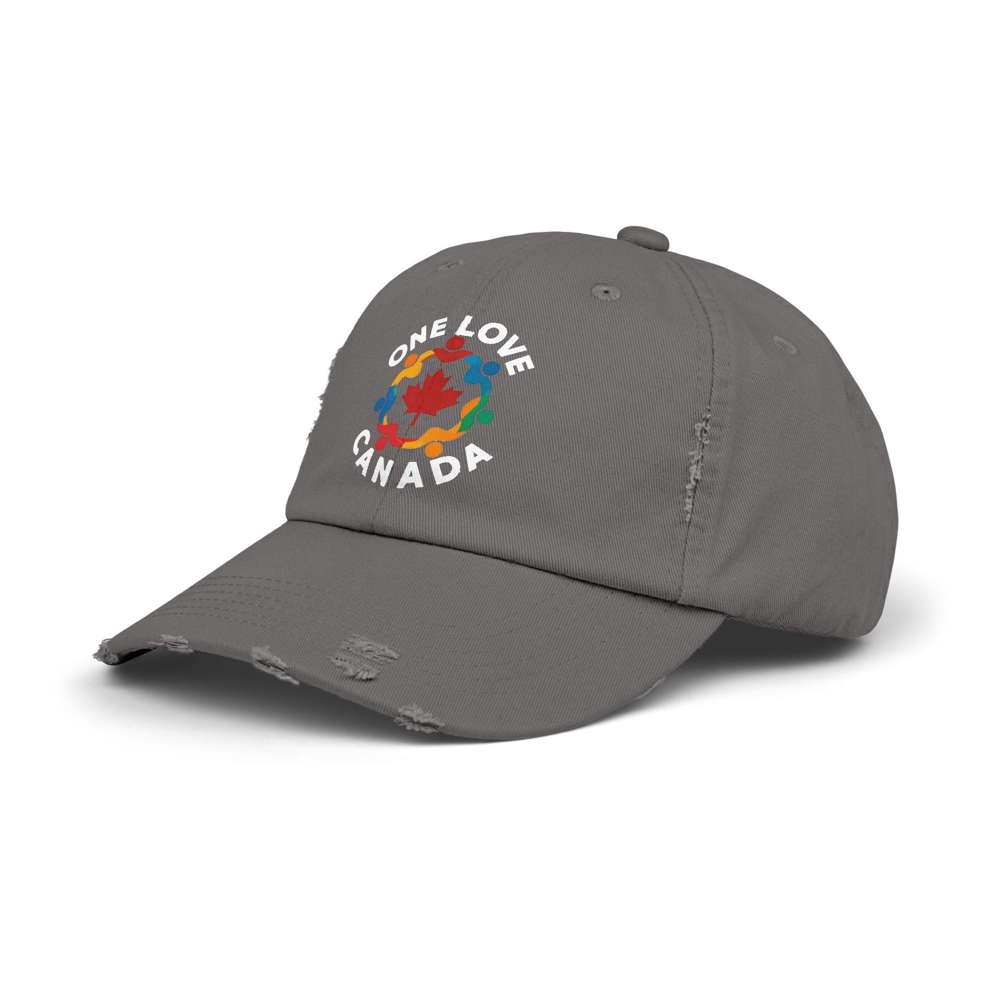 Colorful 'One Love Canada' Unisex Distressed Cap - Casual Style Outdoor Gear - OneLoveCanada