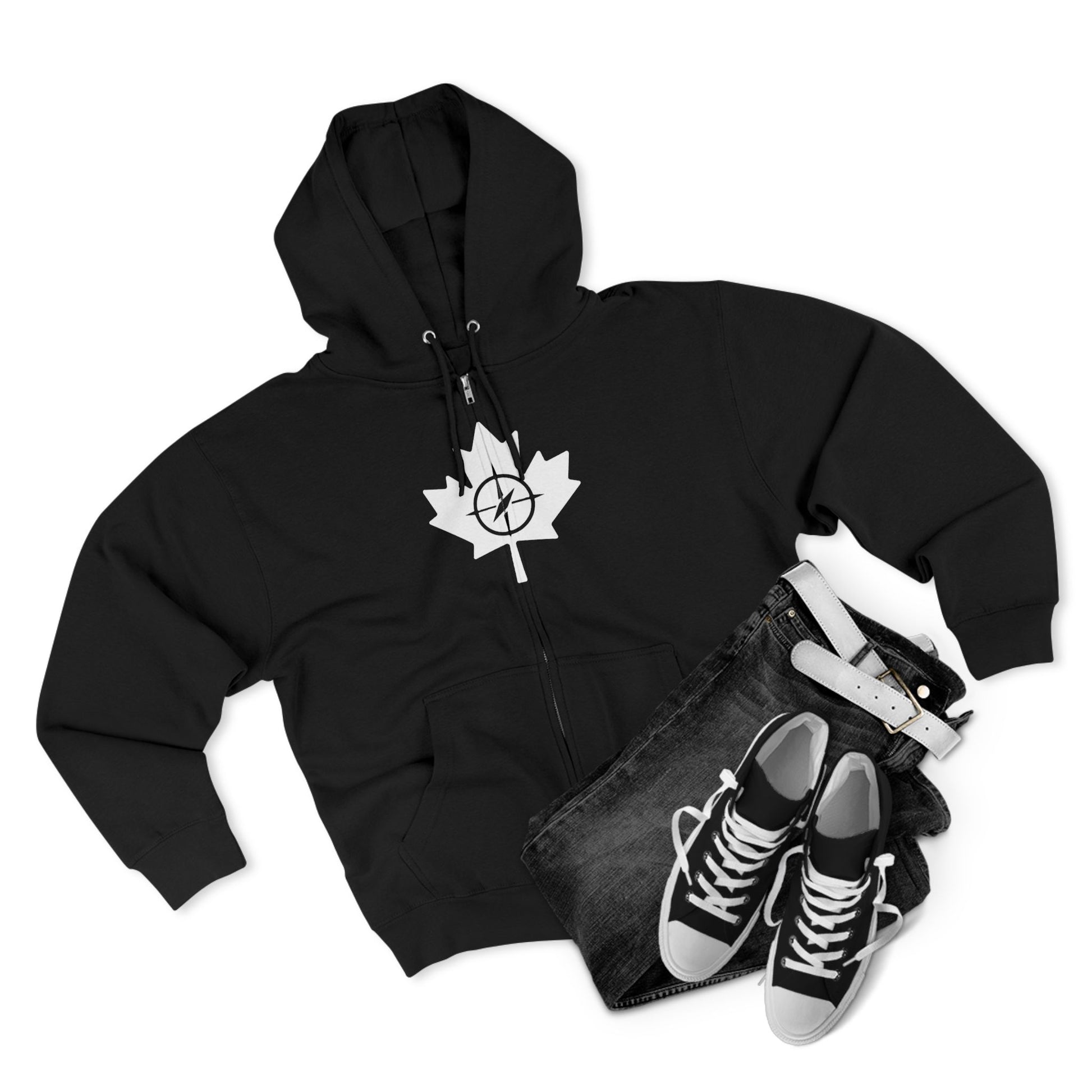 Cozy Canada Maple Leaf Zip Hoodie, Unisex Hoodie for Casual - OneLoveCanada