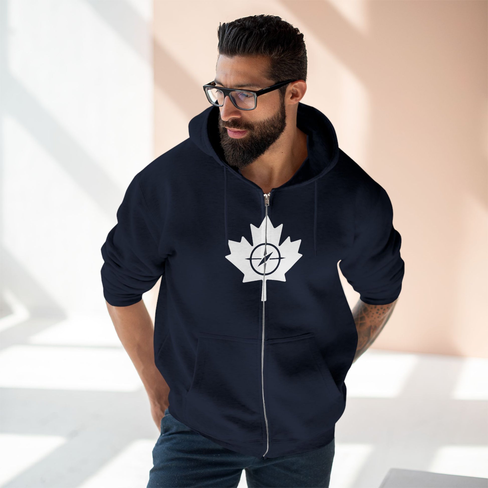 Cozy Canada Maple Leaf Zip Hoodie, Unisex Hoodie for Casual - OneLoveCanada