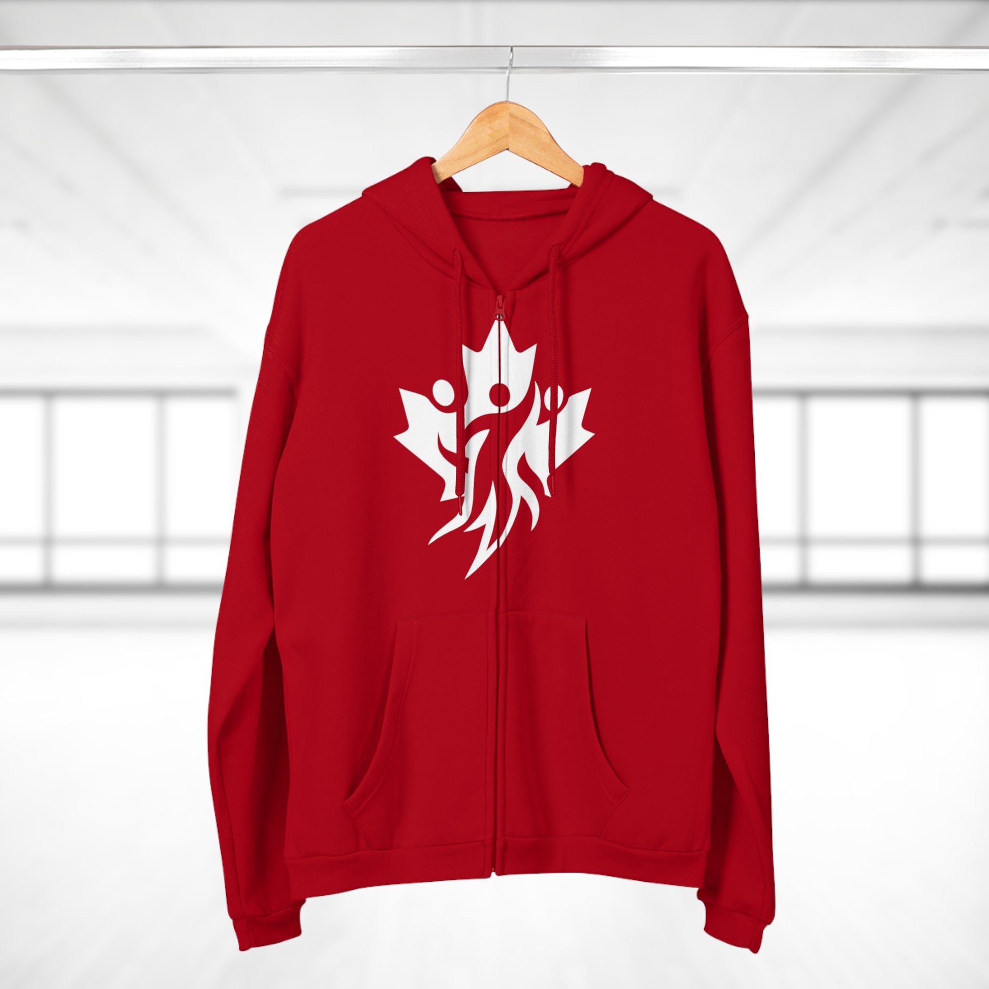 Cozy Unisex Hooded Zip Sweatshirt with Bold Graphic Design - OneLoveCanada