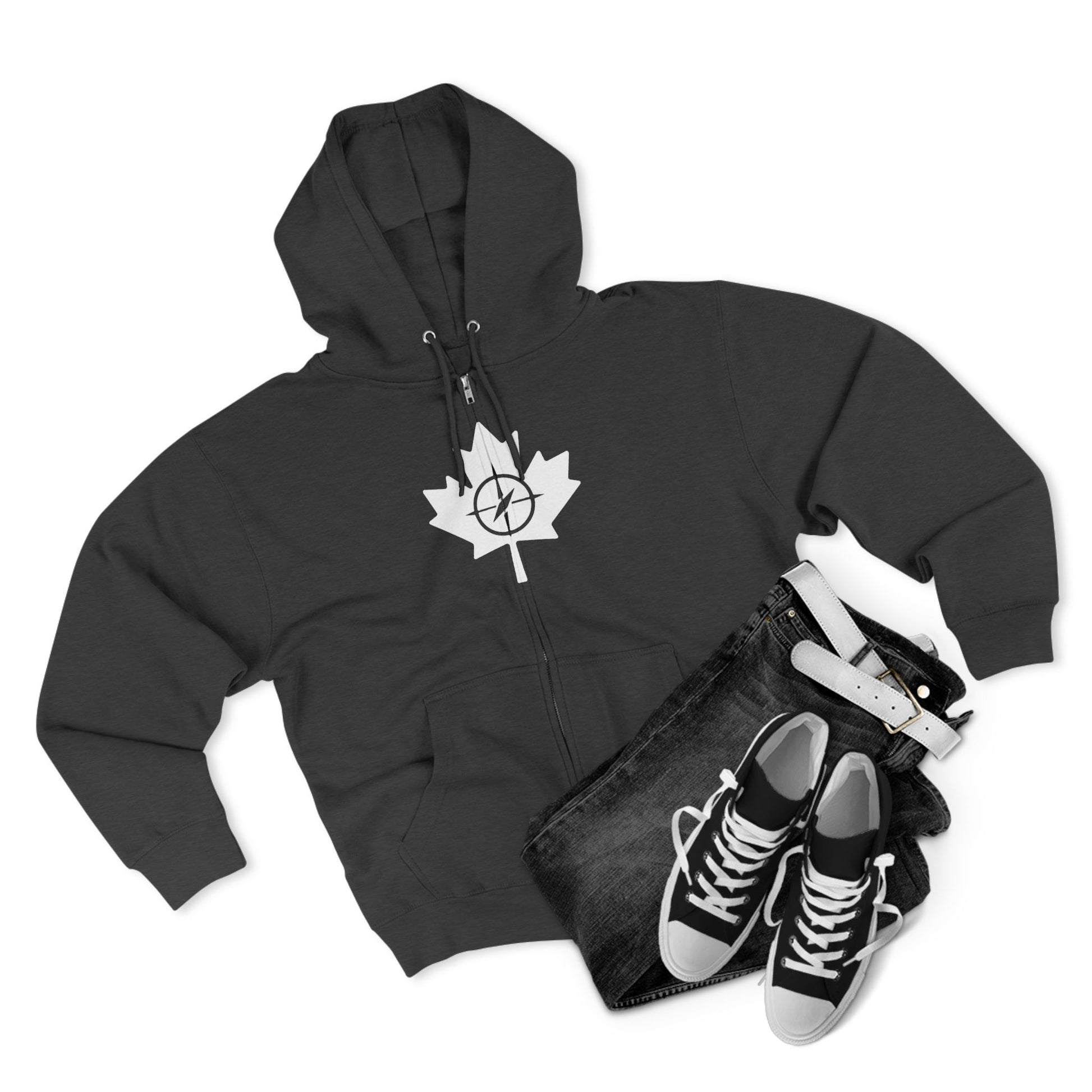 Cozy Canada Maple Leaf Zip Hoodie, Unisex Hoodie for Casual - OneLoveCanada