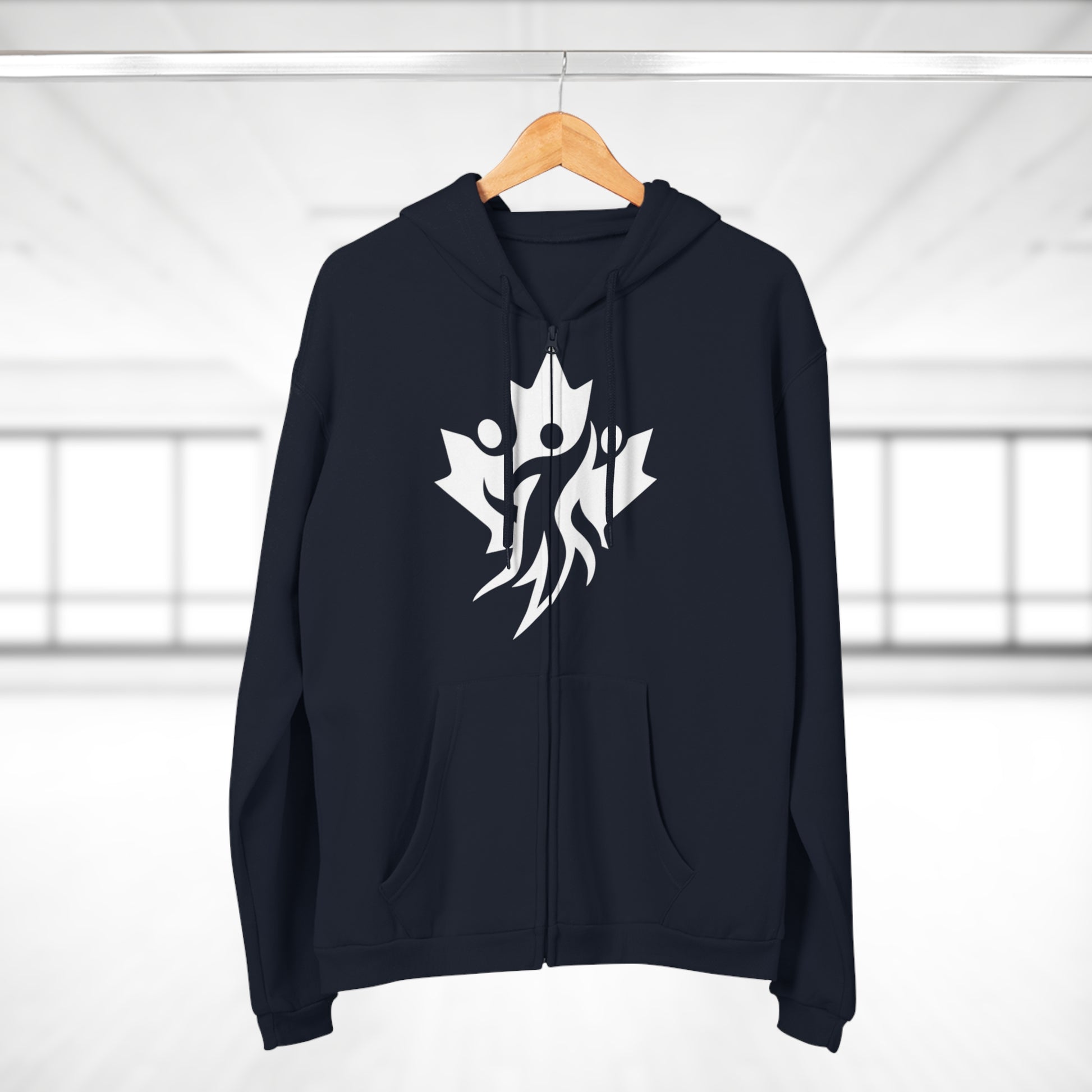 Cozy Unisex Hooded Zip Sweatshirt with Bold Graphic Design - OneLoveCanada