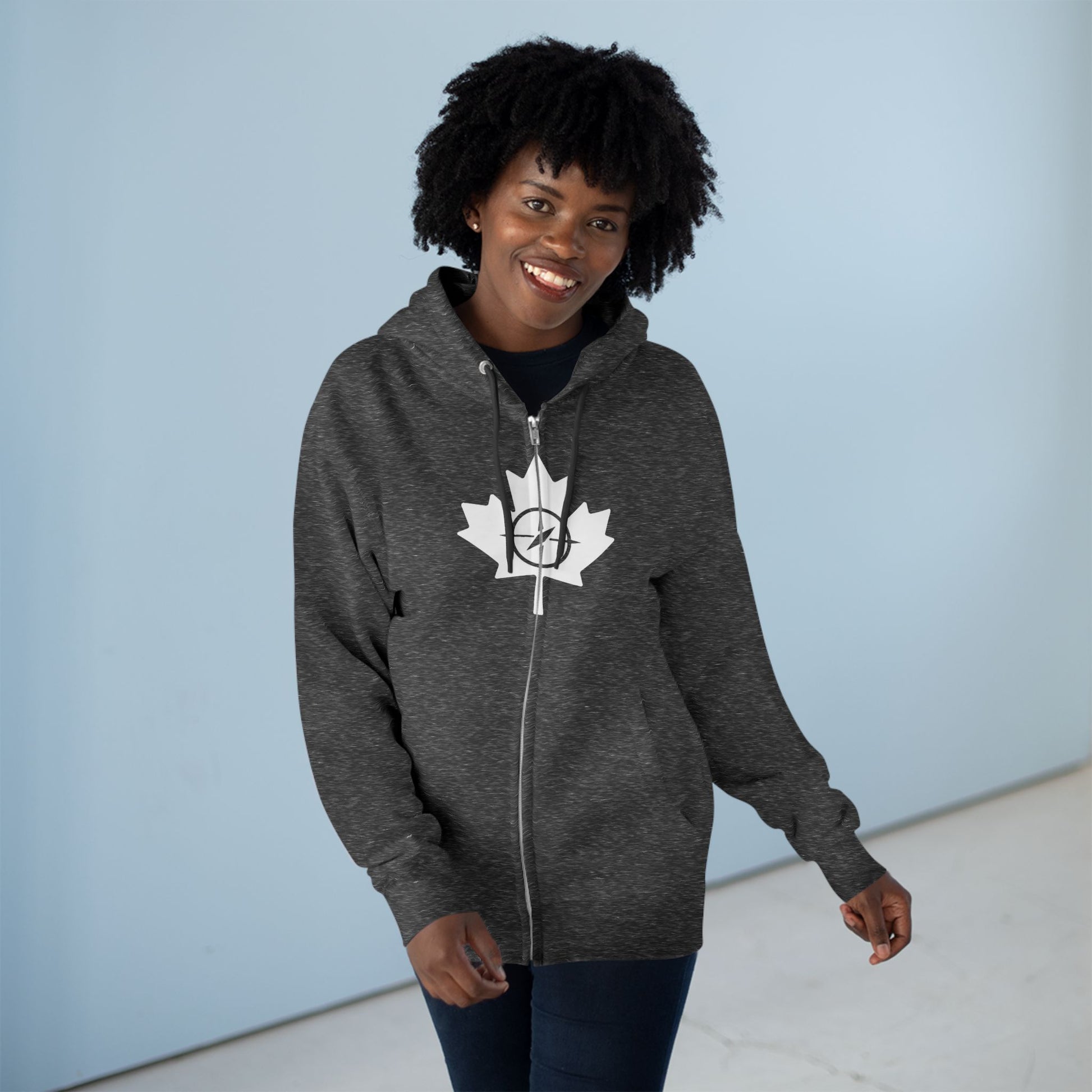 Cozy Canada Maple Leaf Zip Hoodie, Unisex Hoodie for Casual - OneLoveCanada