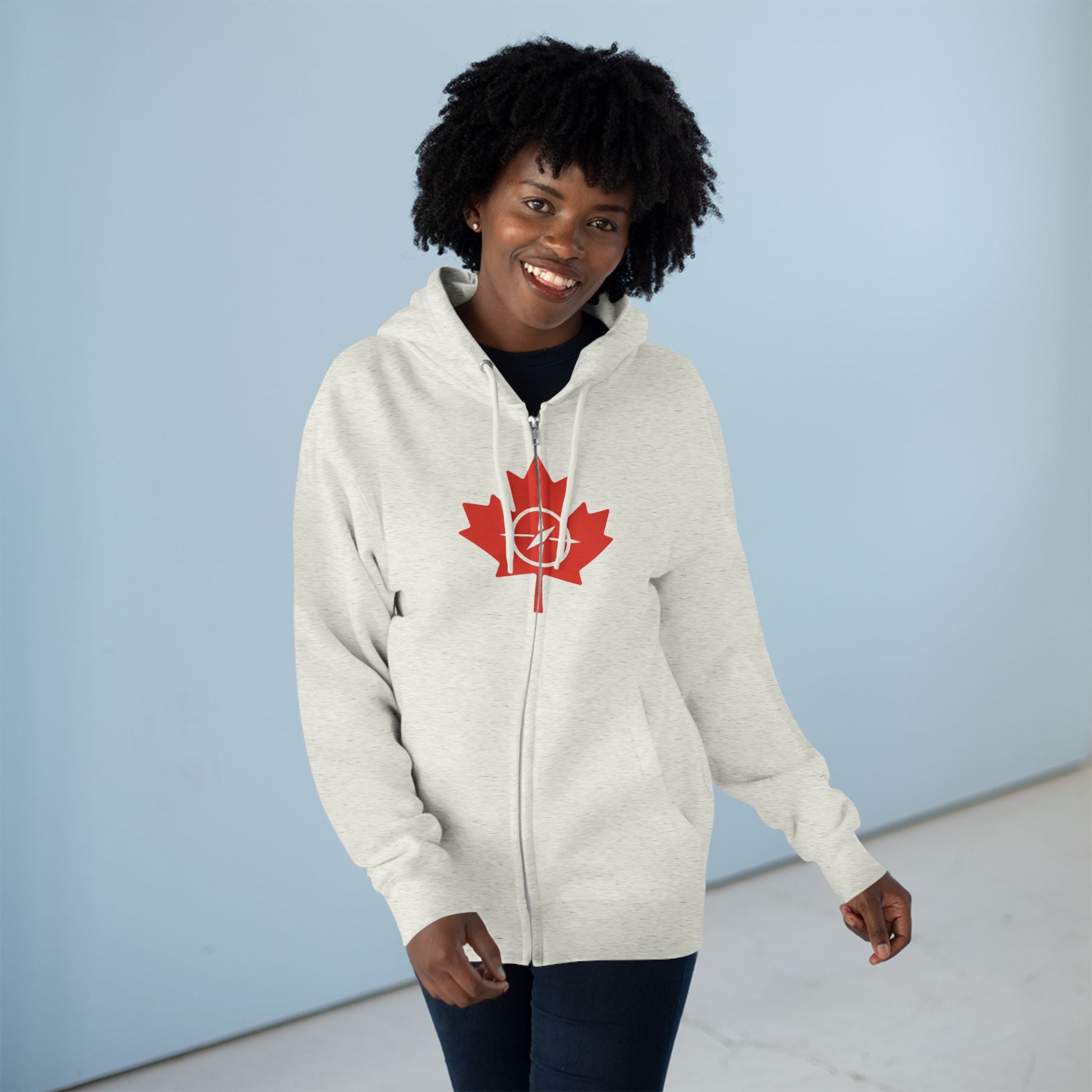 Cozy Canada Maple Leaf Zip Hoodie, Unisex Hoodie for Casual - OneLoveCanada