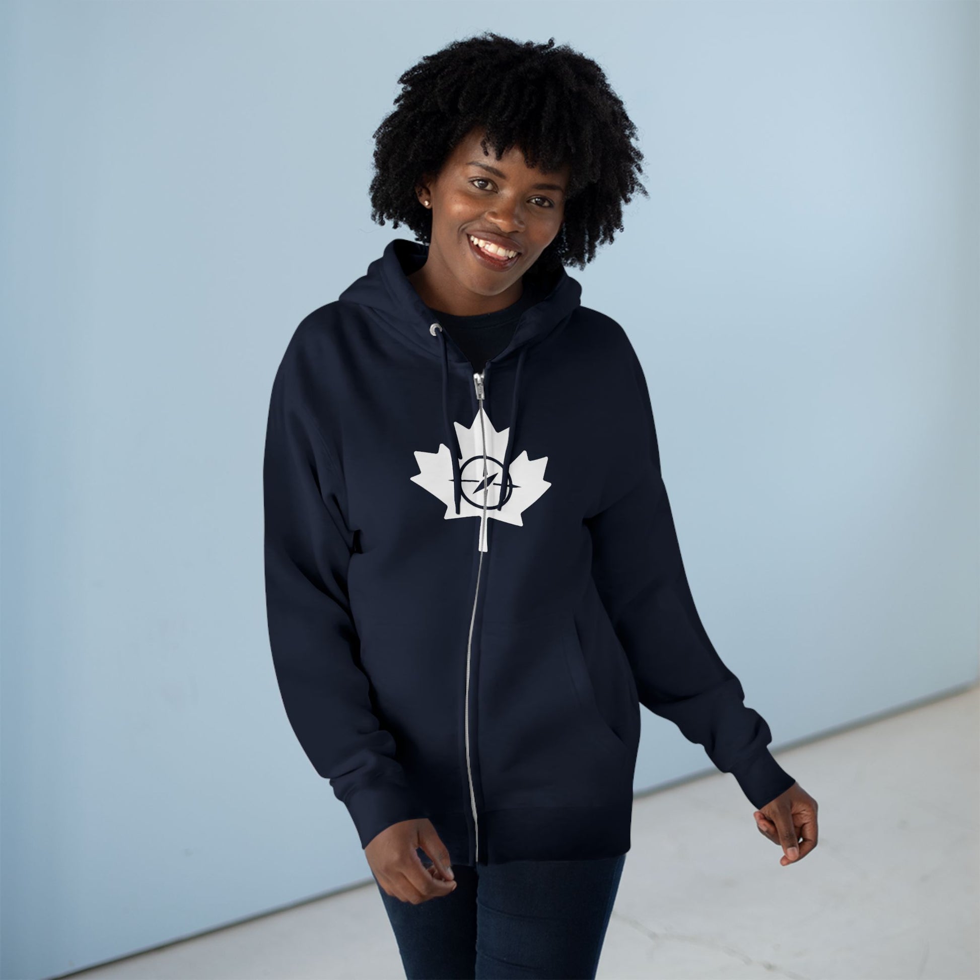Cozy Canada Maple Leaf Zip Hoodie, Unisex Hoodie for Casual - OneLoveCanada