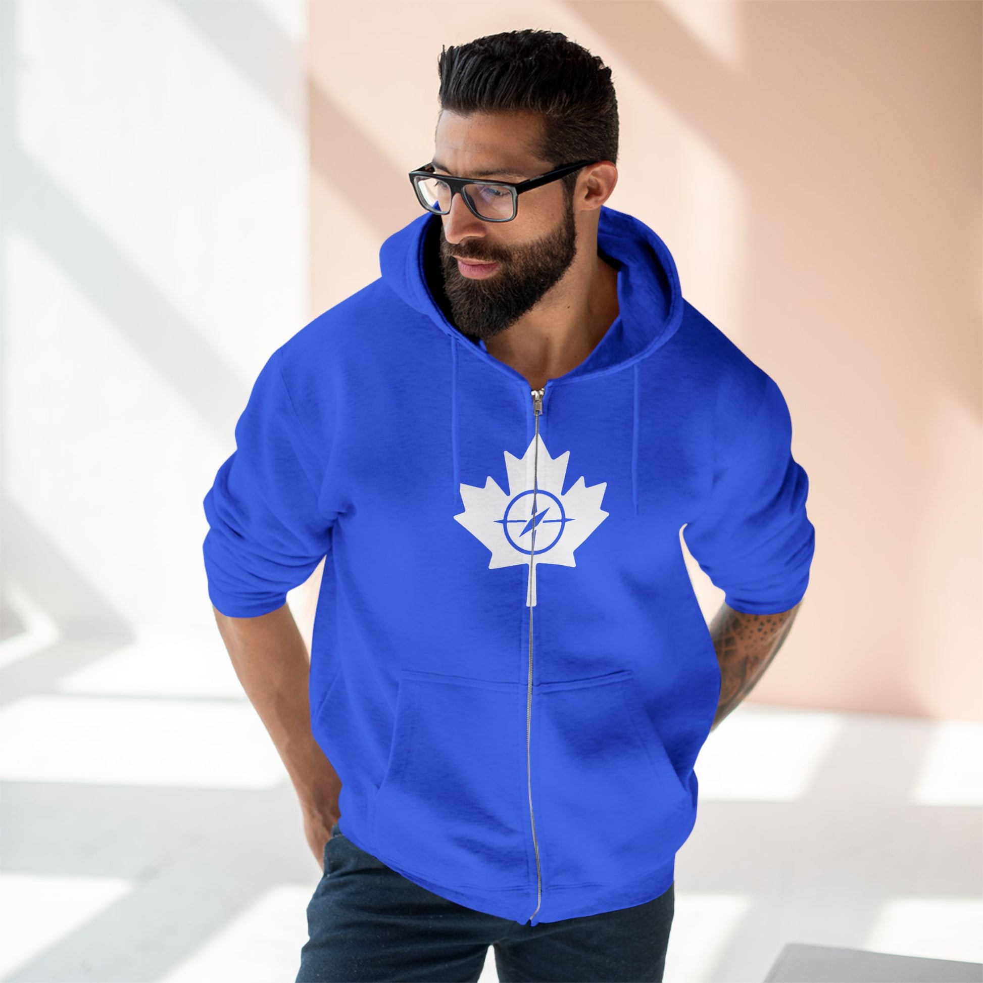 Cozy Canada Maple Leaf Zip Hoodie, Unisex Hoodie for Casual - OneLoveCanada