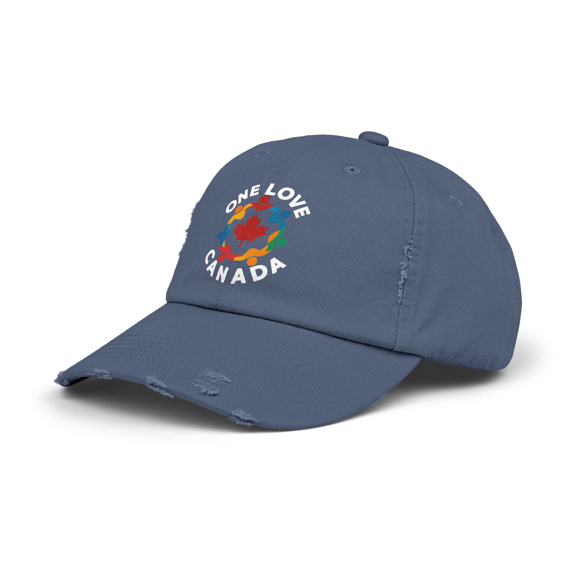 Colorful 'One Love Canada' Unisex Distressed Cap - Casual Style Outdoor Gear - OneLoveCanada