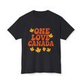 Love Canada Unisex T-shirt, Canadian Pride Tee, Heart Maple Leaf Shirt - OneLoveCanada