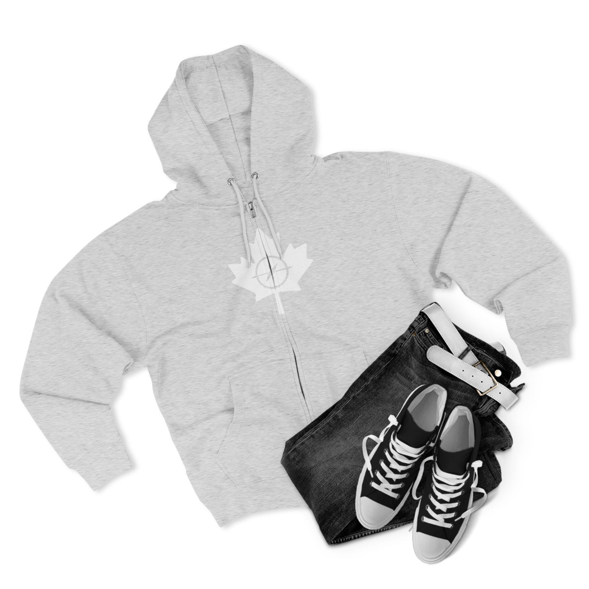 Cozy Canada Maple Leaf Zip Hoodie, Unisex Hoodie for Casual - OneLoveCanada