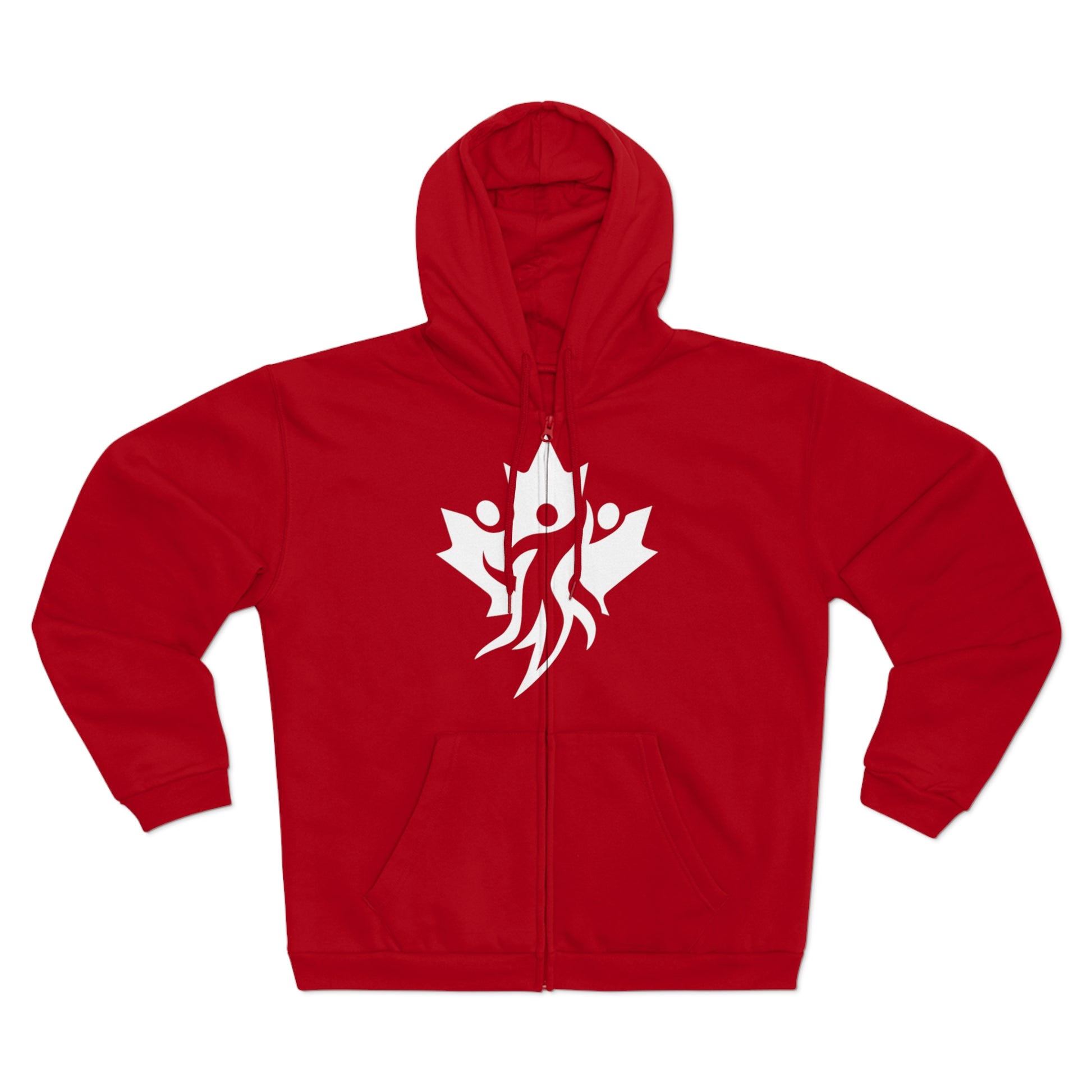 Cozy Unisex Hooded Zip Sweatshirt with Bold Graphic Design - OneLoveCanada