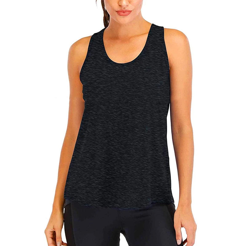 Yoga Shirt Female New Style T-Shirt Loose Fitness Tops Vest Women Sleeveless Sport Tee Quick-Drying Gym Running Workout Blouse - OneLoveCanada