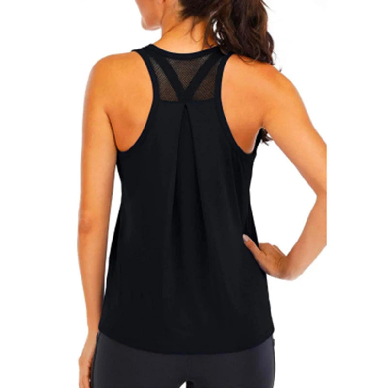 Yoga Shirt Female New Style T-Shirt Loose Fitness Tops Vest Women Sleeveless Sport Tee Quick-Drying Gym Running Workout Blouse - OneLoveCanada