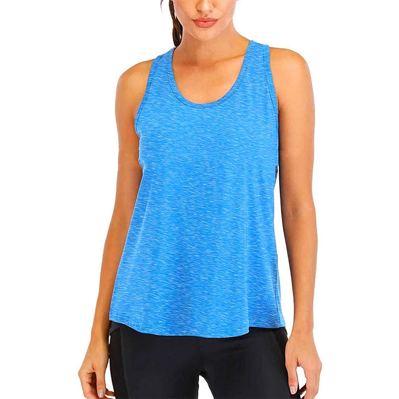 Yoga Shirt Female New Style T-Shirt Loose Fitness Tops Vest Women Sleeveless Sport Tee Quick-Drying Gym Running Workout Blouse - OneLoveCanada