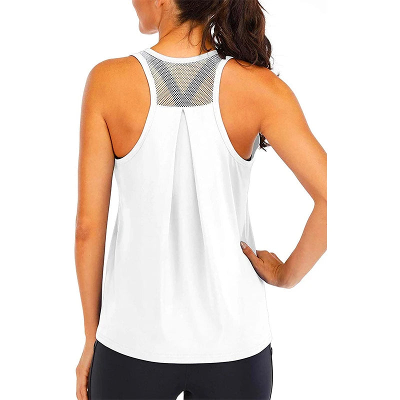 Yoga Shirt Female New Style T-Shirt Loose Fitness Tops Vest Women Sleeveless Sport Tee Quick-Drying Gym Running Workout Blouse - OneLoveCanada