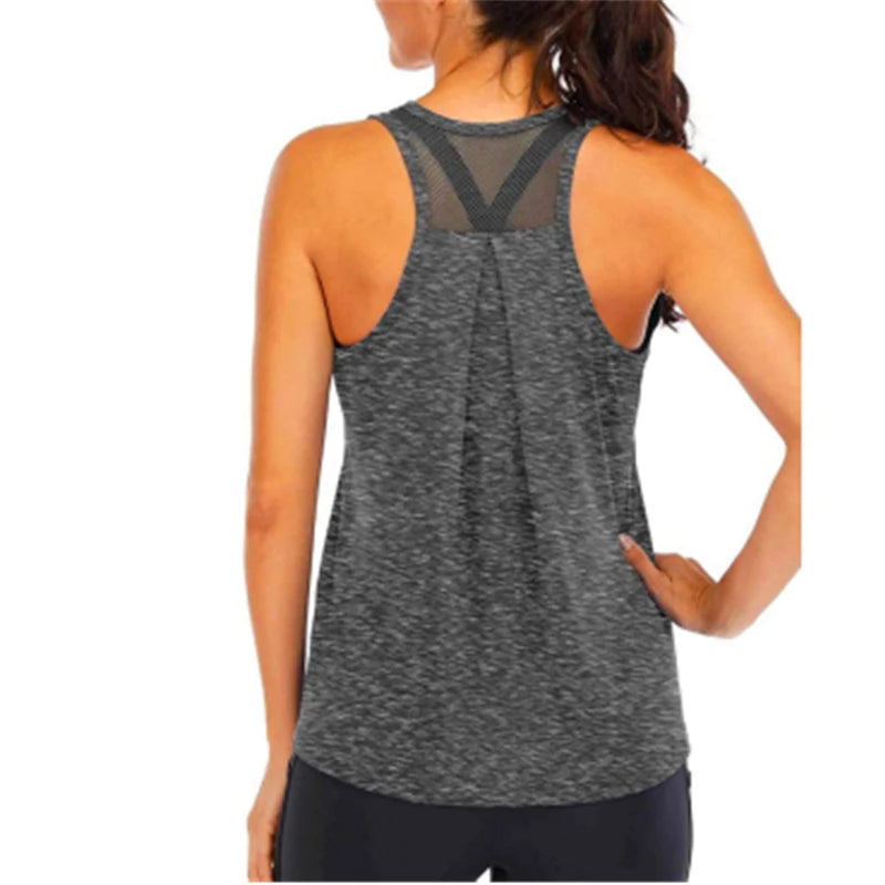 Yoga Shirt Female New Style T-Shirt Loose Fitness Tops Vest Women Sleeveless Sport Tee Quick-Drying Gym Running Workout Blouse - OneLoveCanada