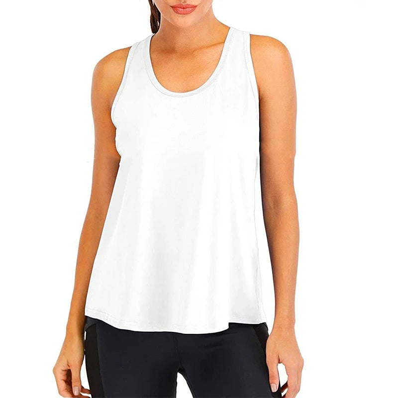 Yoga Shirt Female New Style T-Shirt Loose Fitness Tops Vest Women Sleeveless Sport Tee Quick-Drying Gym Running Workout Blouse - OneLoveCanada