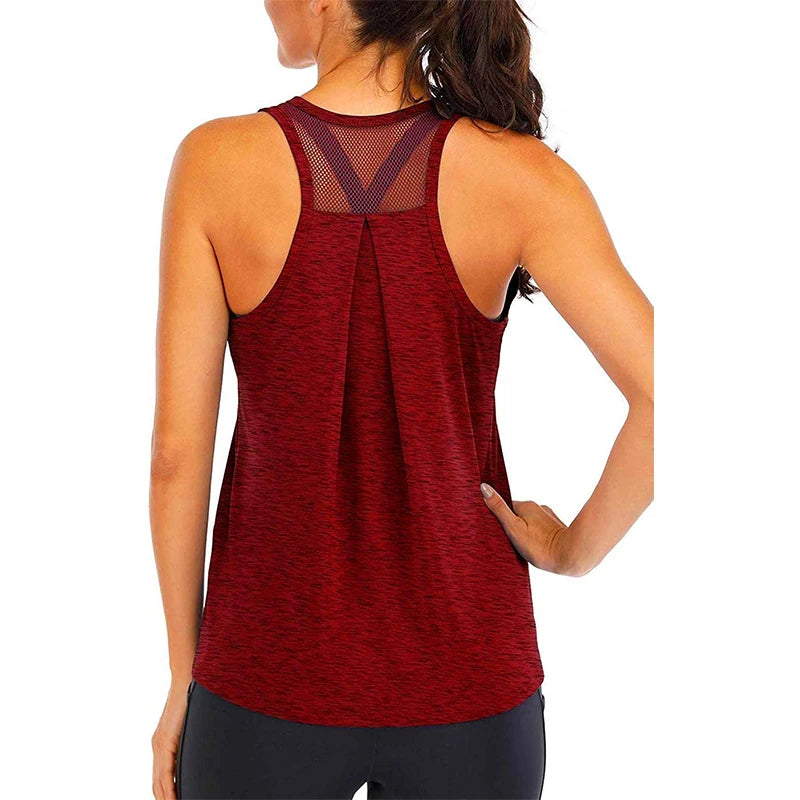 Yoga Shirt Female New Style T-Shirt Loose Fitness Tops Vest Women Sleeveless Sport Tee Quick-Drying Gym Running Workout Blouse - OneLoveCanada