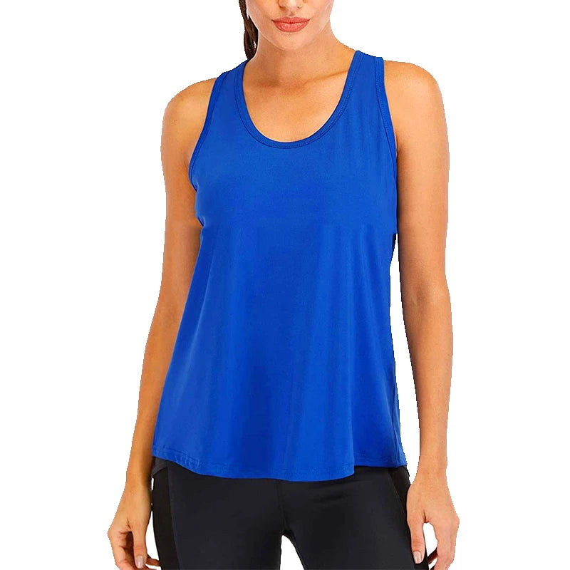 Yoga Shirt Female New Style T-Shirt Loose Fitness Tops Vest Women Sleeveless Sport Tee Quick-Drying Gym Running Workout Blouse - OneLoveCanada