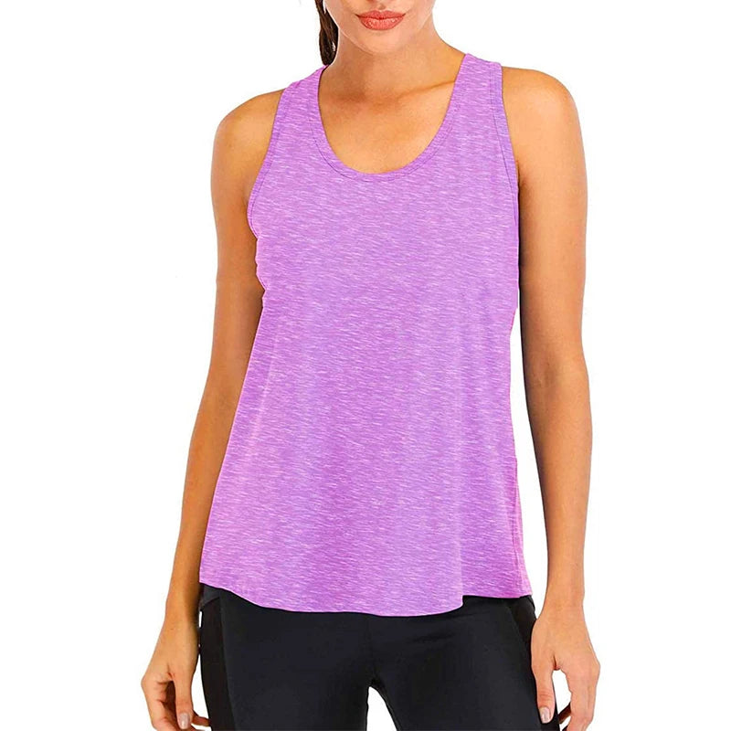 Yoga Shirt Female New Style T-Shirt Loose Fitness Tops Vest Women Sleeveless Sport Tee Quick-Drying Gym Running Workout Blouse - OneLoveCanada