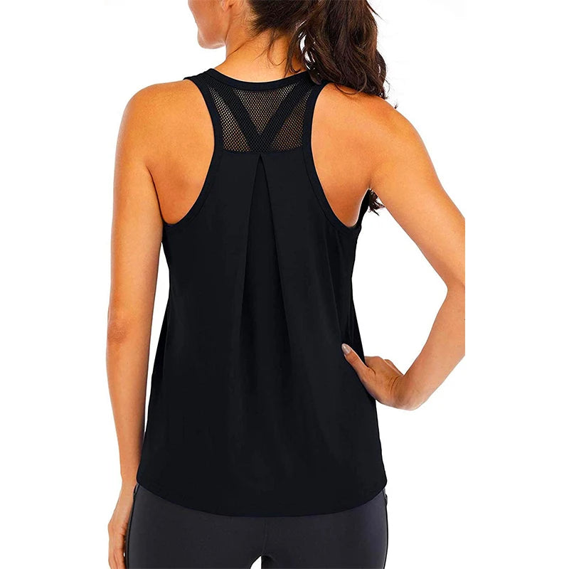 Yoga Shirt Female New Style T-Shirt Loose Fitness Tops Vest Women Sleeveless Sport Tee Quick-Drying Gym Running Workout Blouse - OneLoveCanada