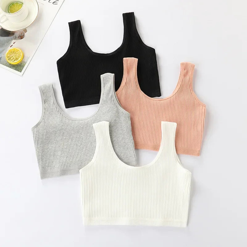 Teenager Girls Bra Cotton Comfort Bras Girl Solid Colors Top Child Casual Underwear For Girls Clothes For Teens Sports Bra