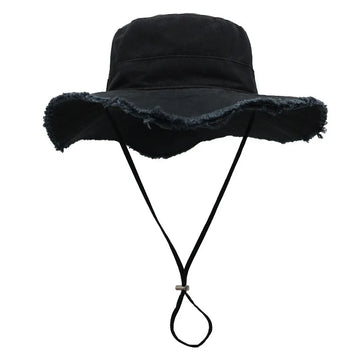 Fashion Bucket Hat Leisure Protection Sun UPF50+ Beach Hat Cap Washed Edging Men's Panama Hat Sunscreen Cap 2025