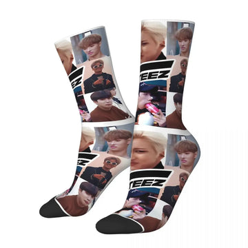 Fashion Men's Socks Crazy Ateezed Funny Memes Sock Kpop Idol High Quality Women's Socks Spring Summer Autumn Winter