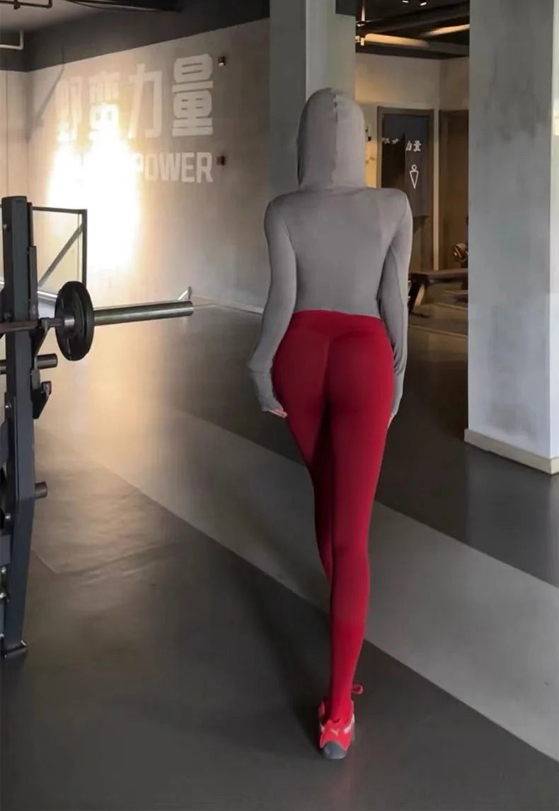 Seamless Sport Yoga High Waist Pants Leggings Sport See Through Yoga Gym Running Quick Dry Pants Scrunch Butt Pants - OneLoveCanada