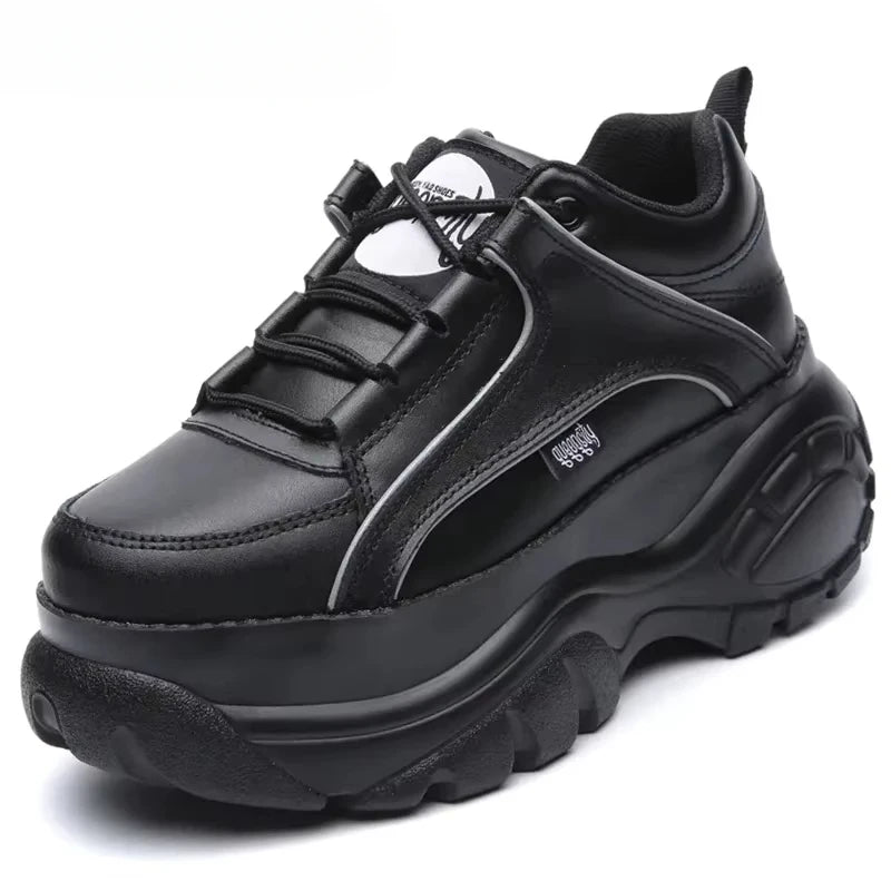 2025  Designer Women Platform Casual Buffalo Sneakers Low-top Light 6cm Sole Breathable Shoes Outdoor White Tennis Lace-up