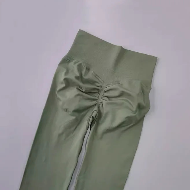 Seamless Sport Yoga High Waist Pants Leggings Sport See Through Yoga Gym Running Quick Dry Pants Scrunch Butt Pants - OneLoveCanada