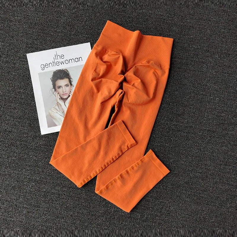 Seamless Sport Yoga High Waist Pants Leggings Sport See Through Yoga Gym Running Quick Dry Pants Scrunch Butt Pants - OneLoveCanada