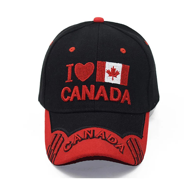 Canada Flag Baseball Cap Men Women Embroidered Outdoor Sports Sun Fashion Snapback 3D Maple Leaf Hip Hop Dad Hats Gorras H054 - OneLoveCanada
