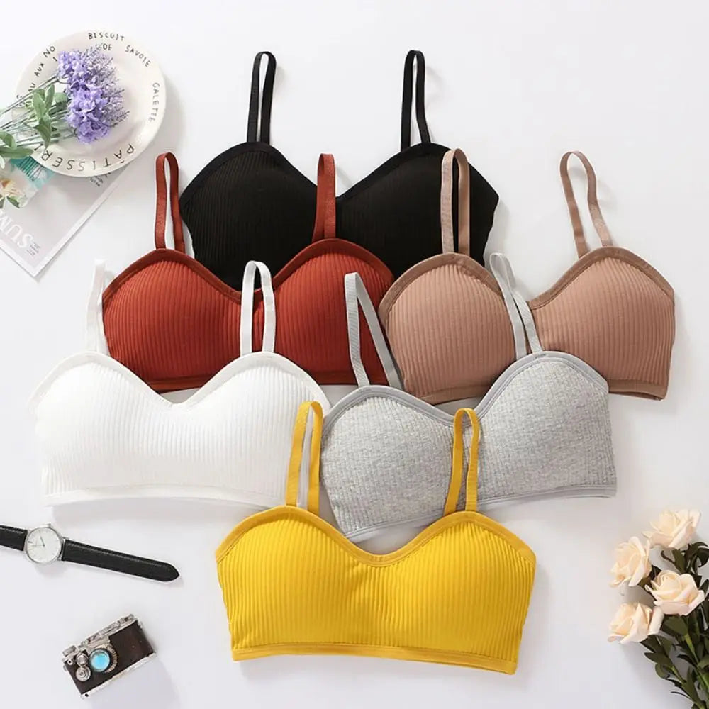 Fashion Polyester Cotton Women's Sports Bra No Steel Frame Breathable Sling Camisole Vest Ladies Sexy Bras Women