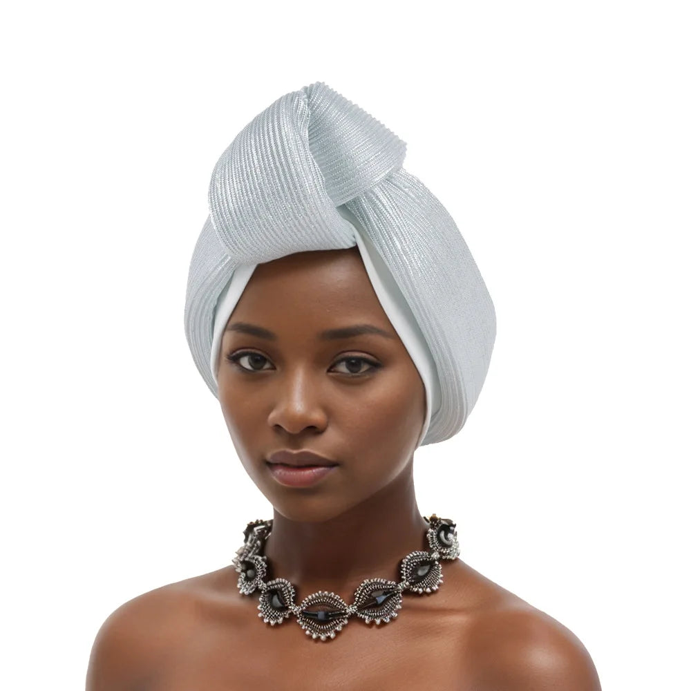 Fashion Women Top Knotted Turban Cap Female Bandana Headscarf Hat African Head Wraps Wedding Party Lady Headwear Bonnet