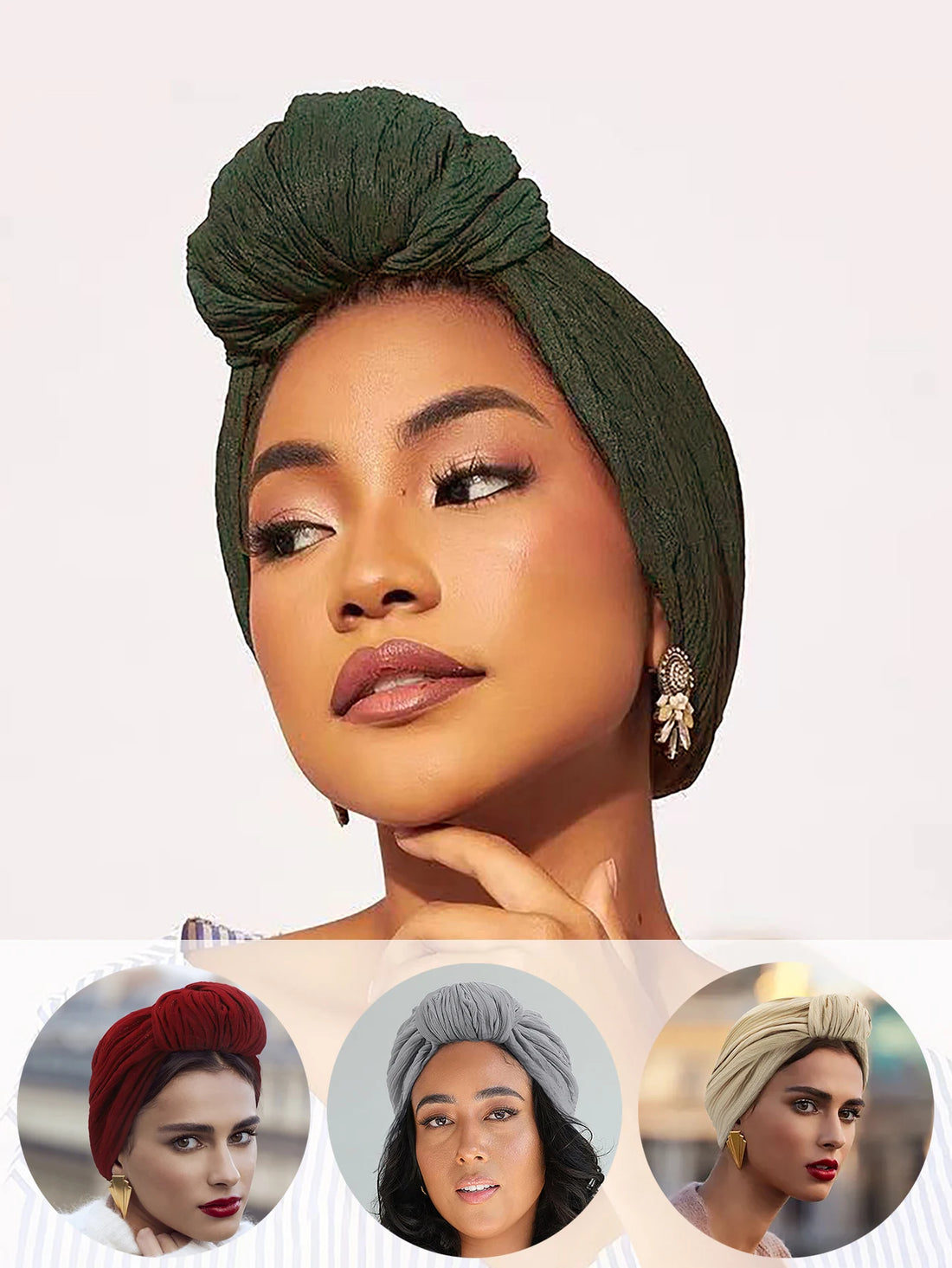 Lady turban hat autumn and winter Pullover cap European and American knotted fashion turban hat selection head hat ladies hat