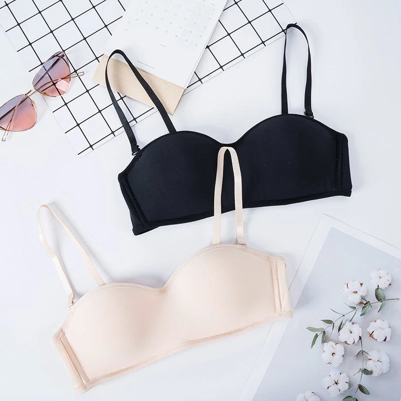 Women Invisible Bra Sexy Strapless Bras Women Wireless Bralette Ladies Seamless Bras Removable Shoulder Strap Female Underwear