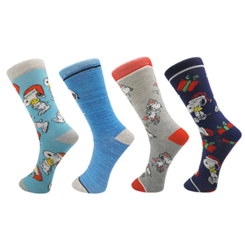 Snoopy Anime Socks Cotton Socks Adult Sock Men Women Cartoon Sports Socks Fashion Mid-calf Pattern Sock Skarpetki Sock Gifts