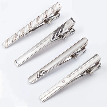 Men Metal Silver Color Tie Clip For Wedding gifts Necktie Clasp Clip Gentleman Ties Bar Crystal Tie Pin For Men's Accessories