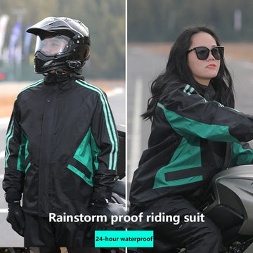 Motorcycle Raincoat Men Women Waterproof Motorcycle Rider Raincoat Suit Moto Raincoat Rain Coat Jacket Pants Biker Rain Set