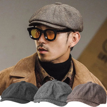 Vintage Retro Men Caps British Painters Hats Caps for Male Female Street Tweed Beret Hat Flat Peaked Cap