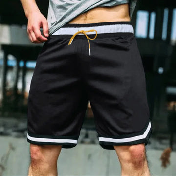 Basketball Shorts Men's Summer Beach Pants Mesh Material Breathable Sweat Solid Color Running Fitness Sports Fifth Pants