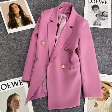 Women's Suit Coat Elegant Sports Casual Blazer Korean Fashion Luxury Jacket Spring Autumn Solid Color Ladies Clothing