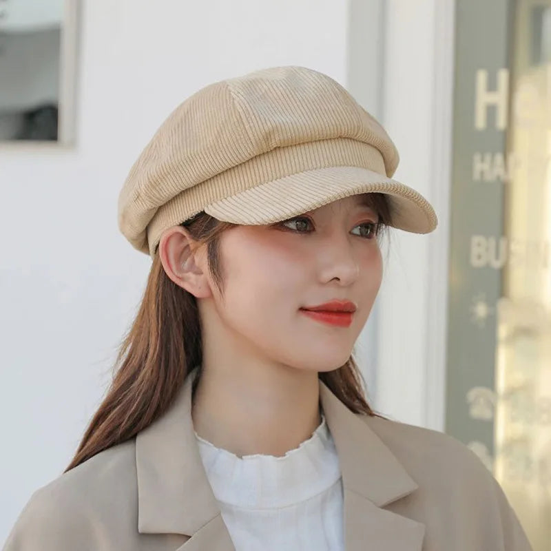 Hats for women retro Korean version of the British octagonal hat four seasons literary leisure beret cap S61 - OneLoveCanada