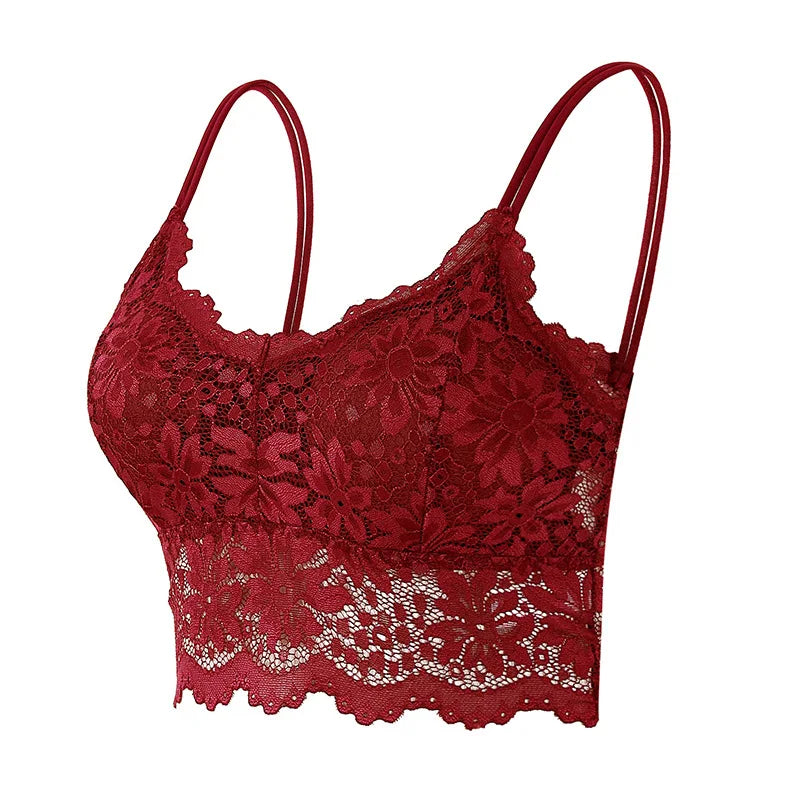 Sexy Lace Bras Top Comfortable Bralette Solid Color Women Underwear Female Hollow Out Wireless Breathable Lingerie Seamless Bra