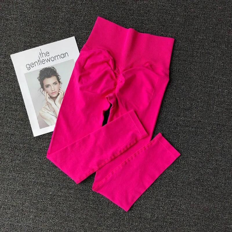 Seamless Sport Yoga High Waist Pants Leggings Sport See Through Yoga Gym Running Quick Dry Pants Scrunch Butt Pants - OneLoveCanada