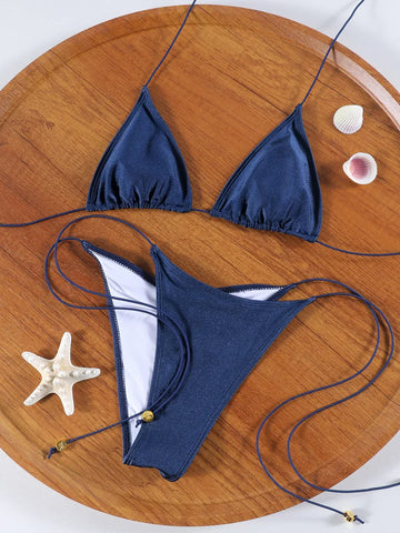 Bikinis Solid Bikinis Low Waist Bathing Suit Women's Swimming Suit 2025 Biquinis Two Pieces Suit Summer Swimwear