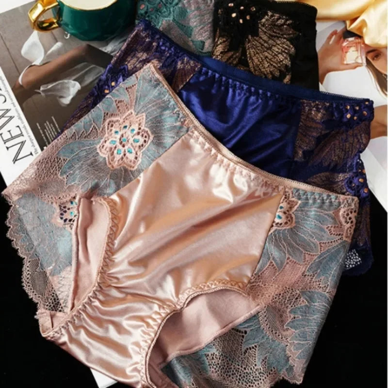 New Sexy Women Underwear High Quality Luxury Lace Ladies Panties Seamless Mid-Rise Female Briefs Lingerie Intimates