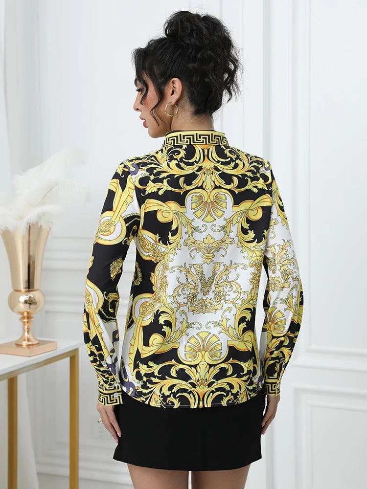 Stylish Women Blouse for a Chic Look Fashion printing office ladies shirts tops blusa mujer